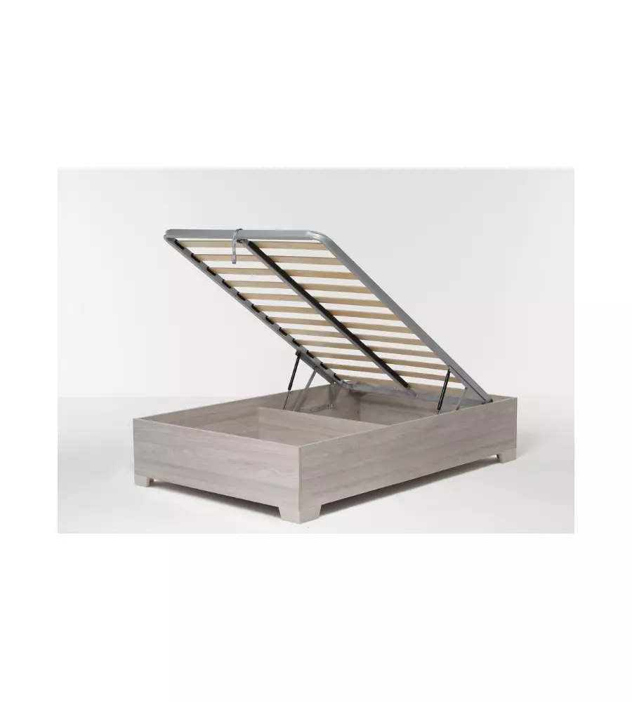 Letto piazza e mezza contenitore con piedini "bed box" olmo naturale 120x190 cm
